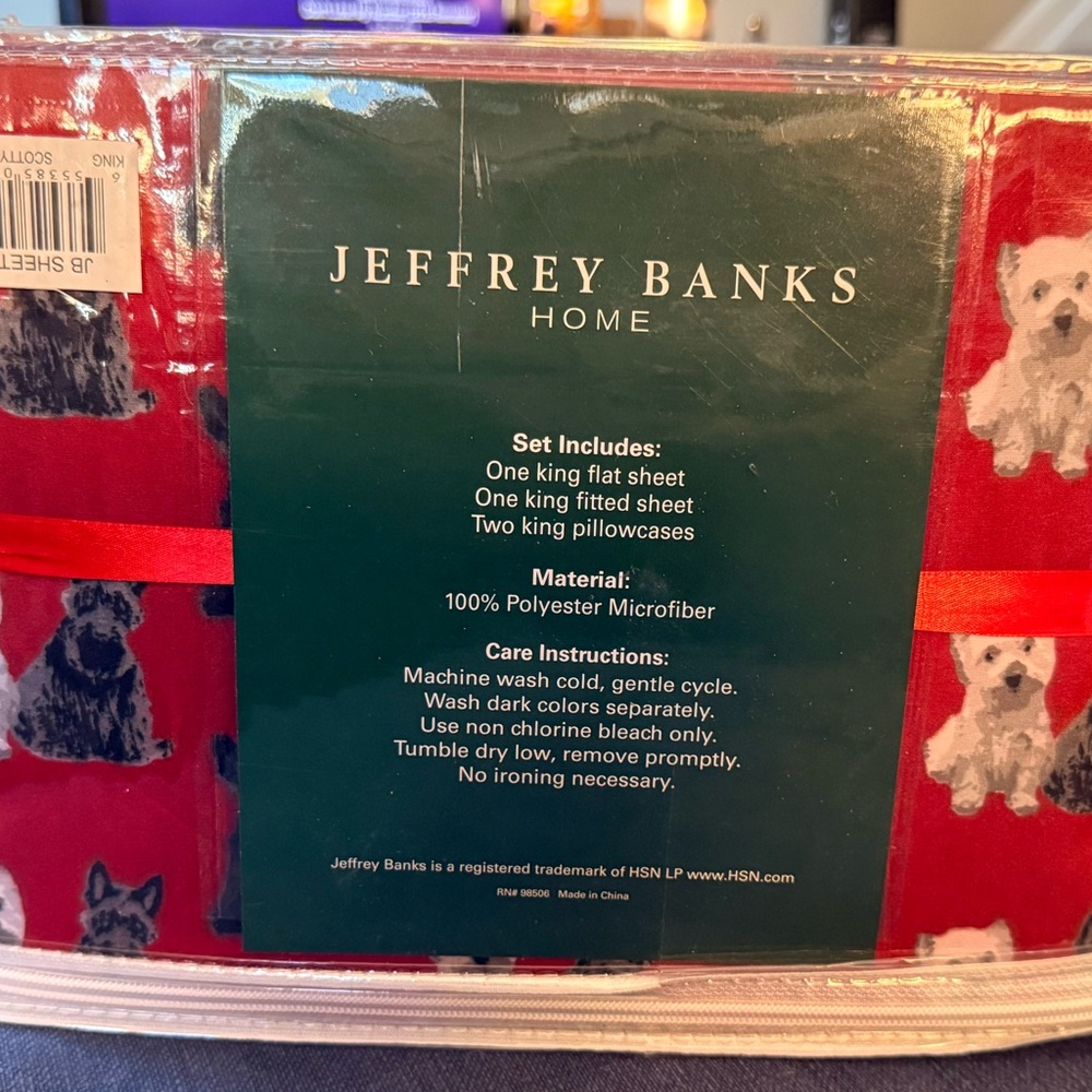 Red Dog Print Holiday Sheet Set